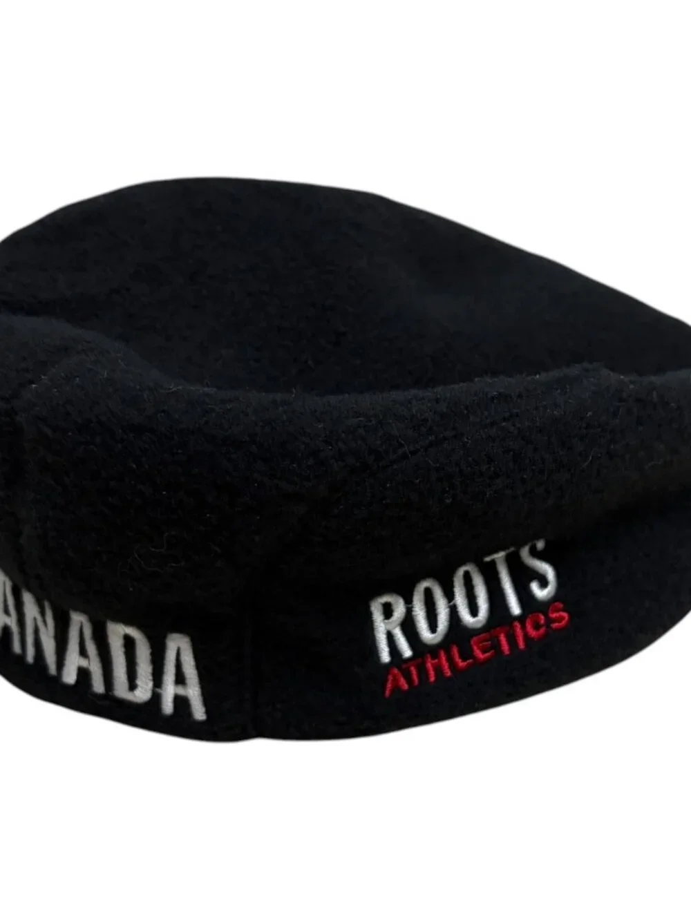 Vintage Roots Canada Olympics Black Hat Poor Boy Cap Fleece Nagano Japan 1998 - Picture 2 of 8